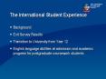 The International Student Experience PowerPoint PPT Presentation
