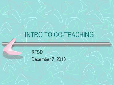 INTRO TO CO-TEACHING