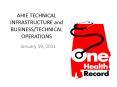 AHIE TECHNICAL INFRASTRUCTURE and BUSINESS/TECHNICAL OPERATIONS PowerPoint PPT Presentation