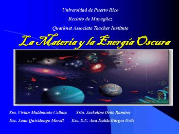 La Materia y la Energ