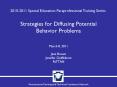 Strategies for Diffusing Potential Behavior Problems PowerPoint PPT Presentation