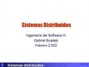 Sistemas Distribuidos