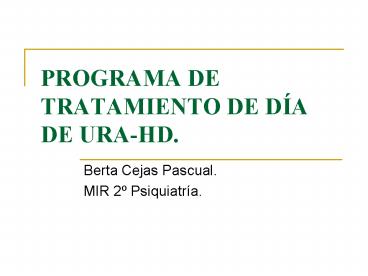 PROGRAMA DE TRATAMIENTO DE D