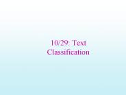 10/29: Text Classification
