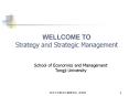WELLCOME TO Strategy and Strategic Management PowerPoint PPT Presentation