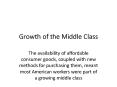 Growth of the Middle Class PowerPoint PPT Presentation