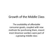 Growth of the Middle Class