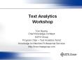 Text Analytics Workshop PowerPoint PPT Presentation
