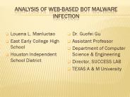ANALYSIS OF WEB-BASED BOT MALWARE INFECTION