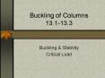 Buckling of Columns 13.1-13.3 PowerPoint PPT Presentation