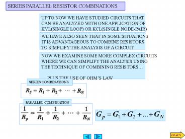 Series/Parallel Resistor Reduction