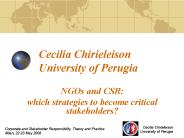 Cecilia Chirieleison University of Perugia