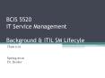 BCIS 5520 IT Service Management Background PowerPoint PPT Presentation