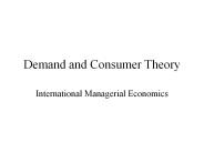 Demand and Consumer Theory