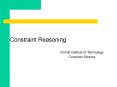 Constraint Reasoning PowerPoint PPT Presentation