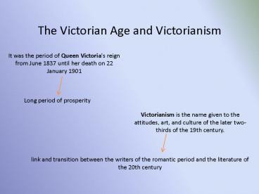 The Victorian Age and Victorianism