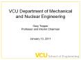 VCU Department of Mechanical and Nuclear Engineering Gary Tepper Professor and Interim Chairman PowerPoint PPT Presentation