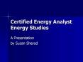 Certified Energy Analyst Energy Studies PowerPoint PPT Presentation