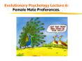 Evolutionary Psychology Lecture 6: Female Mate Preferences. PowerPoint PPT Presentation