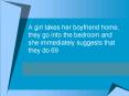 A girl takes her boyfriend home, they go into the bedroom and she immediately suggests that they do 69 PowerPoint PPT Presentation