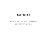 Reordering