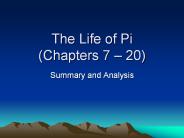 The Life of Pi (Chapters 7 
