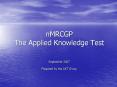 nMRCGP The Applied Knowledge Test PowerPoint PPT Presentation