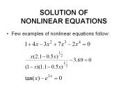SOLUTION OF NONLINEAR EQUATIONS