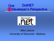 DotNET A Developer
