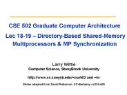 CSE 502 Graduate Computer Architecture  Lec 18-19 