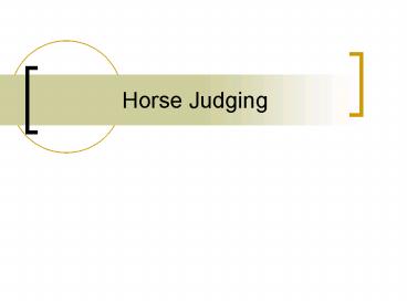 Horse Judging