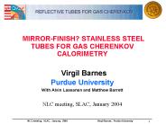 REFLECTIVE TUBES FOR GAS CHERENKOV