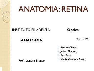 ANATOMIA: RETINA