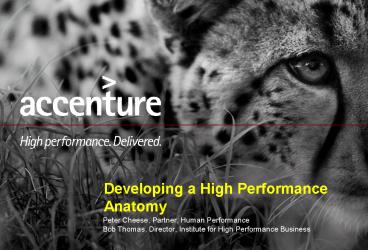 Developing a High Performance Anatomy