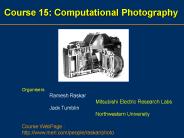Course 15: Computational Photography