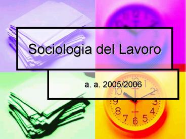 Sociologia del Lavoro
