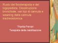Ruolo del fisioterapista e del logopedista. Disostruzione bronchiale, vari tipi di cannula e weaning dalla cannula tracheostomica PowerPoint PPT Presentation