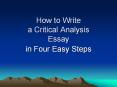 How to Write a Critical Analysis Essay PowerPoint PPT Presentation