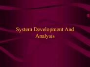 System Development And Analysis