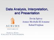 Data Analysis, Interpretation, and Presentation