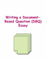 Writing a Document-Based Question (DBQ) Essay
