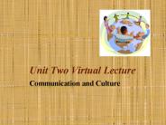 Unit Two Virtual Lecture
