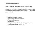 1. Starch/sucrose partitioning