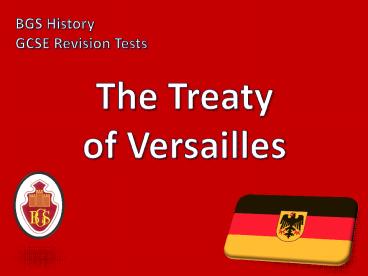 The Treaty of Versailles