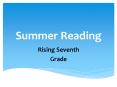 Summer Reading PowerPoint PPT Presentation