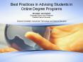Best Practices in Advising Students in Online Degree Programs PowerPoint PPT Presentation