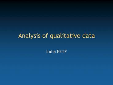 Analysis of qualitative data presentation | free to view