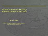 Advances in Mathematical Modeling: