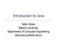 Introduction to Java