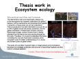 Thesis work in Ecosystem ecology PowerPoint PPT Presentation